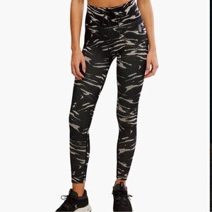 Free People FP Movement Go To Print Leggings, Black & Gray, Size M/L